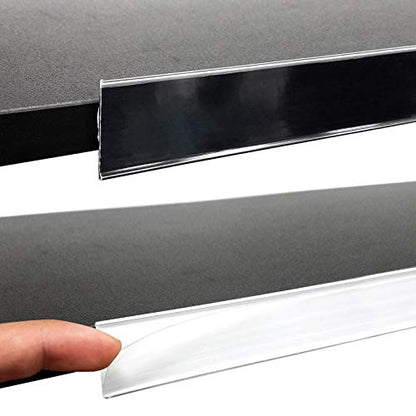 Adhesive Ticket Channel, Gondola & Wood Shelf Stick on Data Label Strip UPC Holder, White, 5 Pack - size: 5 Pack, style: White