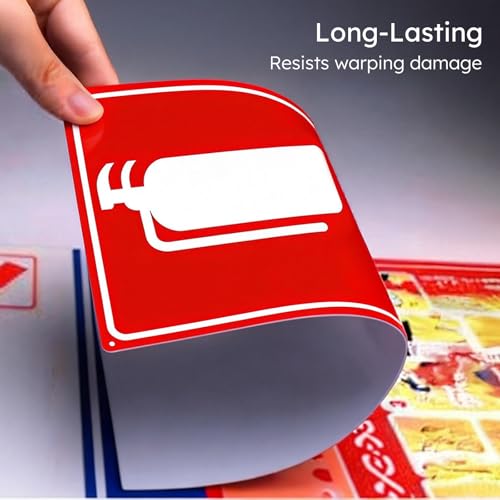 Fire Extinguisher Sign with Down Arrow, Two-Sided Metal Wall Mount, White on Red (4-Pack), 8x12 Inch - color: 4PK-Fire Extinguisher, size: 8"L x 12"W
