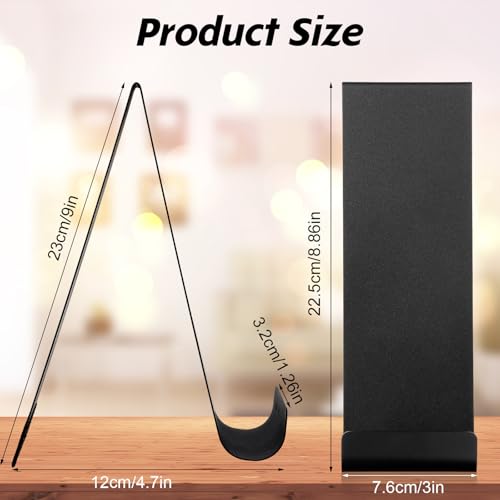 4 Pcs Metal Fancy Brochure Holder Display Flyer Brochure Stand Table Vertical Countertop Literature Organizer for Booklets Pamphlet Magazine Menu Journals (Black)