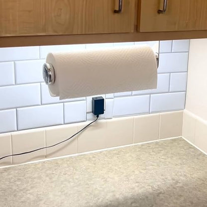 theaoo Paper Towel Holder Under Cabinet, One-Hand Tear, Wall Mount, Silver - color: Silver