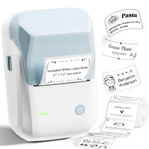 NIIMBOT B1 Label Maker, 2Inch Bluetooth Label Printer for Home, Light Blue - color: Light Blue, size: Printer+Tape