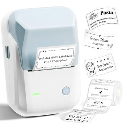 NIIMBOT B1 Label Maker, 2Inch Bluetooth Label Printer for Home, Light Blue - color: Light Blue, size: Printer+Tape