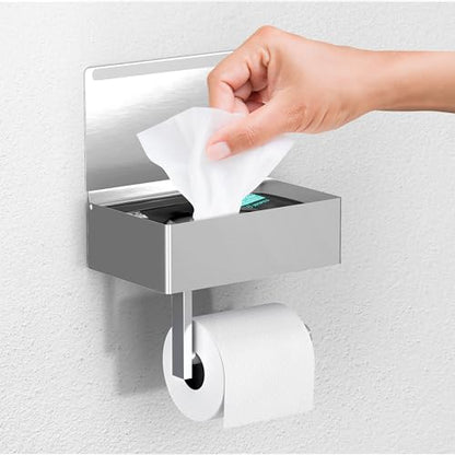 Day Moon™ - Toilet Paper Holder with Shelf - Wall Mount, Brushed Nickel - color: Brushed Nickel