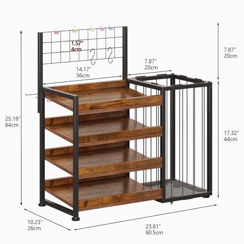 Trironsun 4 Tier Wooden Snack Display Rack Candy Organizer Stand for Countertop for Kitchen Office Pantry