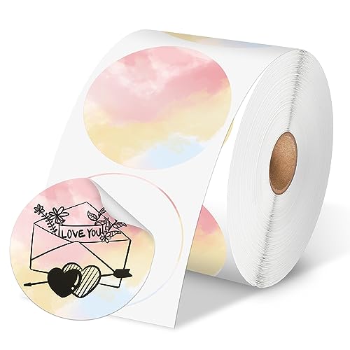Phomemo Genuine 2” Gradient Circle Thermal Labels, 2x2 Self-Adhesive Round Sticker Label, Circular Direct Labels Compatible with Phomemo Shipping Label Printer, 750 Labels/Roll,Commercial Grade - color: Light Pink