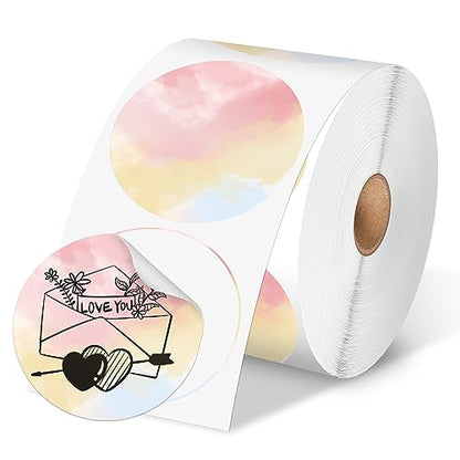 Phomemo Genuine 2” Gradient Circle Thermal Labels, 2x2 Self-Adhesive Round Sticker Label, Circular Direct Labels Compatible with Phomemo Shipping Label Printer, 750 Labels/Roll,Commercial Grade - color: Light Pink