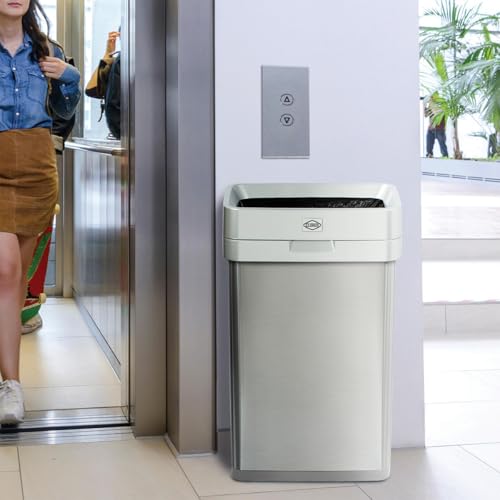 Clorox Slim Open Top Stainless Steel Trash Can, Silver, 13 Gallon / 50L - color: Stainless Open Top