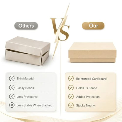 Jewelry Boxes, 160 Pack 3.5x3.5x1 Inch, Brown - color: Brown, size: 3.5x3.5x1 Inch (Pack of 160)
