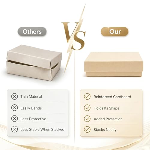 Jewelry Gift Boxes, 40 Pack 3.5x3.5x1 Inch, Brown - color: Brown, size: 3.5x3.5x1 Inch (Pack of 40)