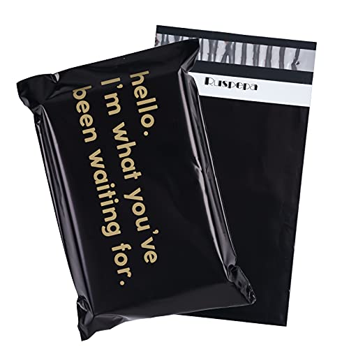 RUSPEPA Poly Mailer Shipping Bag with Self Sealing, Business Text Printed Design, 100 Pack 6 x 9 inches, Black - color: Black, size: 6 x 9 inches