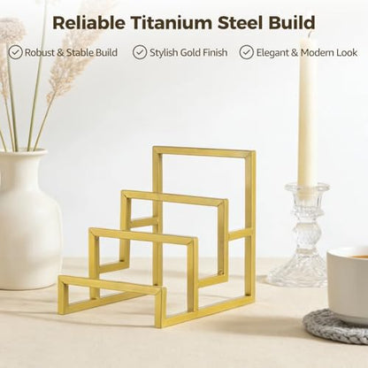 2 Pack Purse Organizer for Closet, 3 Tier Gold Metal Display Stand
