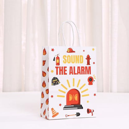 piqiya Fire Truck Party Favor Bags,24pcs Firetruck Gift Treat Goodie Bag for Fire Safety Awareness Events,Firefighter Candy Treat Paper Bag, Gift Bags for Fireman Birthday Party Rescue - color: Firetruck