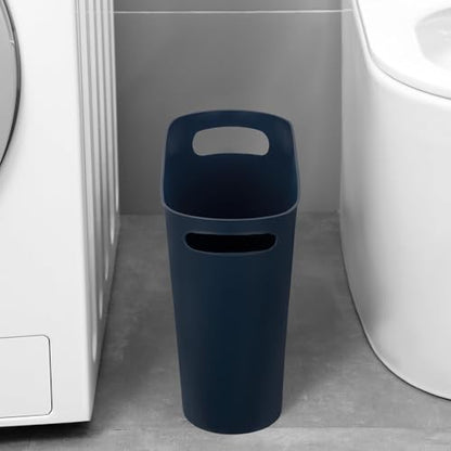 rejomiik Small Bathroom Trash Can, 3.5 Gallon Slim Garbage Can, 2 Pack Navy - color: Navy, size: 2 pack