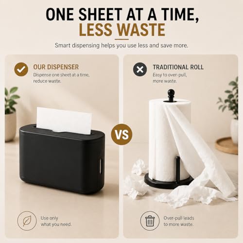 Multifold Paper Towel Dispenser Countertop, Hand Towel Dispenser - color: Black