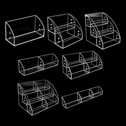 Clear Display Risers Stand Acrylic Display Shelf 1 2 3 Tiers Organizers For Dessert Figures Makeup