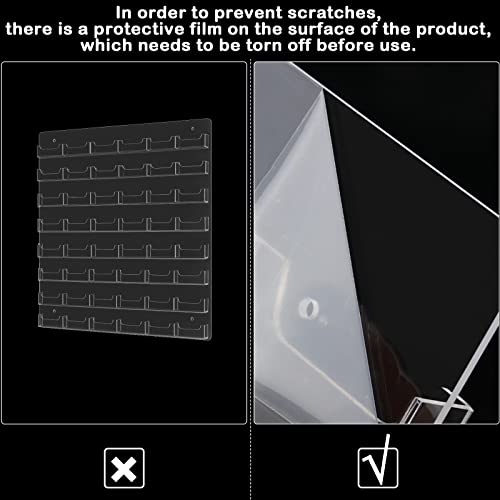 Hillban Acrylic Business Card Holder Wall Mount Office, 48 Pockets - size: 48 Pockets