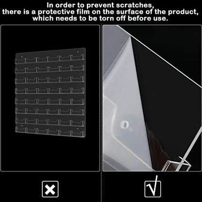Hillban Acrylic Business Card Holder Wall Mount Office, 48 Pockets - size: 48 Pockets