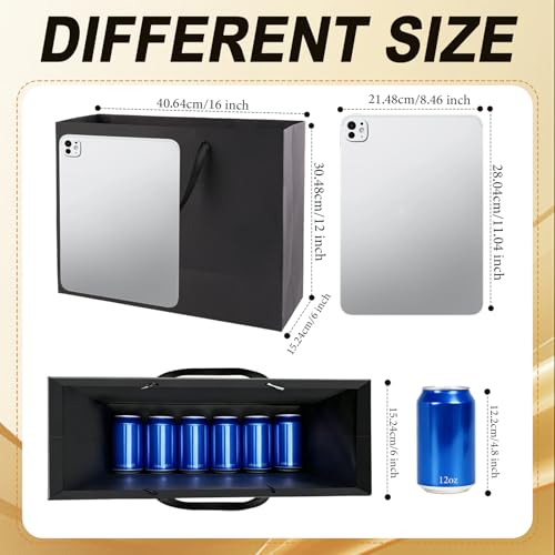Addblu 3 Pack Extra Large Black Gift Bags with Handles & 9 Tissue Papers - color: Extra Large - 3Pcs