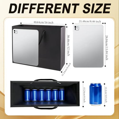Addblu 3 Pack Extra Large Black Gift Bags with Handles & 9 Tissue Papers - color: Extra Large - 3Pcs