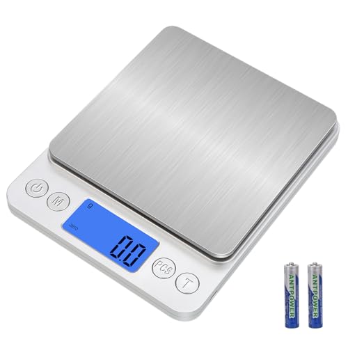 Upgraded Digital Kitchen Food Scale Large Size, Stainless Steel Postal Shipping Scale for Business Packages, 11lb 0.1g Accuracy for Baking Cooking Coffee Soap Making Sourdough Bread Making