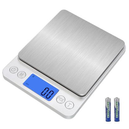 Upgraded Digital Kitchen Food Scale Large Size, Stainless Steel Postal Shipping Scale for Business Packages, 11lb 0.1g Accuracy for Baking Cooking Coffee Soap Making Sourdough Bread Making