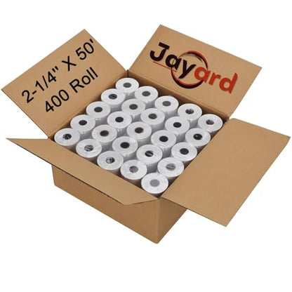 Jayard 2-1/4"X50' Thermal Paper Rolls For Credit Card - Cash Register Rolls - Premium Register Tape Pos Thermal Printer Paper (400 Rolls) - size: 2-1/4" X 50', style: 400Roll