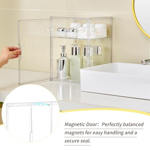 LXLXXL 2 Tier Stackable Shelf Acrylic Display Case with Magnetic Lid 4-Pack - size: 2 Tier -4pcs