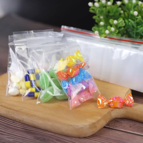 Clear Mini Plastic Zip Bags 1.5" x 2" by JINYONBAG, 1000pcs Reusable Baggies for Pills, Jewelry, Coins, Candy - color: 1000 Pask, size: 1.5” X 2”