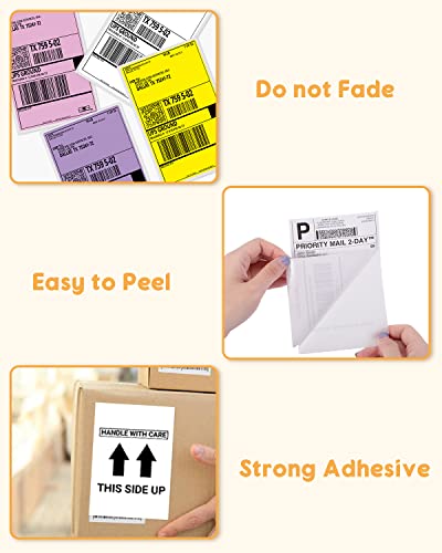 4x6 Thermal Direct Shipping Label, 4''x 6'' Fan-Fold Labels, 500 Pcs - color: Blue