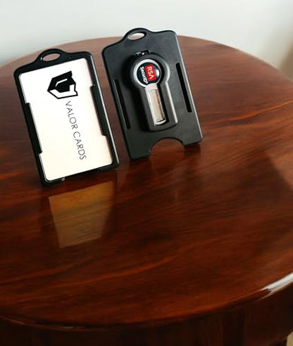 FicaraCo RSA and ID Badge Holder *Nearly Indestructible* (Single RSA ID Badge Holder - Midnight Black) - style: Single RSA ID Badge Holder (Midnight Black)
