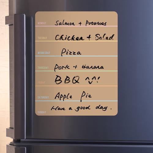 Outus 2 Pieces Magnetic Weekly Dry Erase Boards Erasable, Khaki Style - style: Khaki Style
