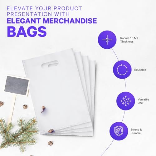 Plastic Merchandise Bags, 12" x 15", Silver, Pack of 500 - color: Silver, size: 12" X 15", PACK OF 500
