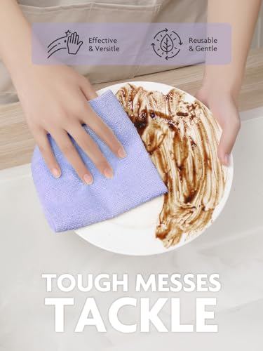Fantasticlean Microfiber Cleaning Cloth Roll- 40 Sheets, 12"x12" (Lavender) - color: Lavender, size: 40 pack