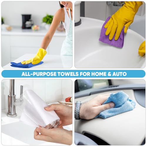 AIDEA Microfiber Cleaning Cloth Roll-75PK,Paper Towels 11.5×11.5",Dark Blue - color: Dark Blue