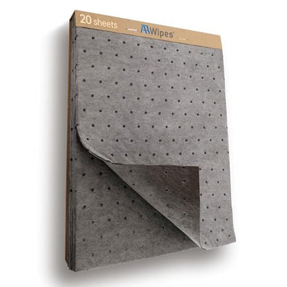 AAwipes Oil Absorbent Pads 9.8" x 13" 20 Packs Universal Multi-Liquid Spill Control Tear-Off Design for Garage, Workshop, Industrial Use Heavy-Duty Grey(OG1013T-20) - size: 10"X13" 20PCS Grey
