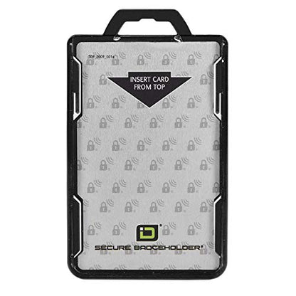 ID Stronghold - RFID Blocking Secure Badge Holder - Duolite 2 Card ID Holder - Poly Carbonate - Heavy Duty Hard Plastic ID Badge Holder - USA Molded and Assembled - FIPS 201 Approved - Black - color: Black, size: 1 - Pack