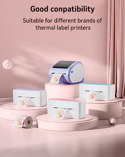 Phomemo Genuine 2” Gradient Circle Thermal Labels, 2x2 Self-Adhesive Round Sticker Label, Circular Direct Labels Compatible with Phomemo Shipping Label Printer, 750 Labels/Roll,Commercial Grade - color: Light Pink
