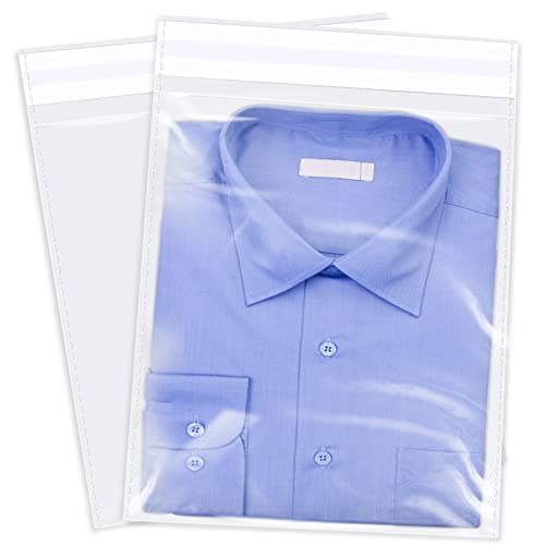 iMailer - 200 Count - 12" x 15" Self Seal Clear Cellophane Bags- Resealable Plastic Poly Cello Bags for Clothing, T-Shirts, Pants - size: 12x15 Inch (Pack of 200)