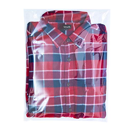 Wowfit 100 CT 12.1x16 Self Sealing Plastic Bags for Clothes, Sweaters - size: 12.1x16 Inch (Pack of 100)