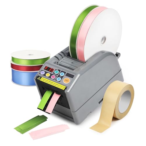 Ribbon Cutting Machine, Advanced Automatic Electric Tape Dispenser, 999mm Max Cut Length, Manual & Auto Modes, for Business, Schools, Restaurants, Factories, Warehouses & Home Use
