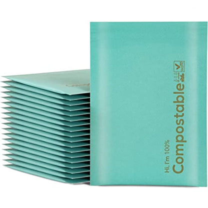 KTOB 6x10 100% Biodegradable Bubble Mailers - color: Teal, size: 6x10'' 25PCS