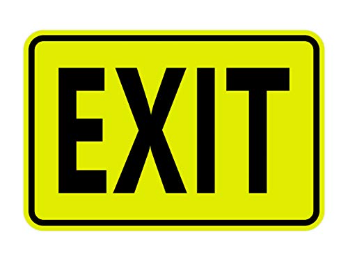 Signs ByLITA Classic Framed Exit Sign (Yellow/Black) - Small - color: Yellow / Black, size: 4 x 6" - Small (1 Pack)