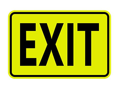 Signs ByLITA Classic Framed Exit Sign (Yellow/Black) - Small - color: Yellow / Black, size: 4 x 6" - Small (1 Pack)