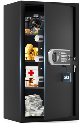 27.56"H Steel Safe Box, 6.0 Cuft Home Safes with Fireproof Waterproof Bag - size: 6.0 Cuft