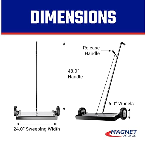 Master Magnetics Heavy Duty Magnetic Sweeper - Heavy Duty Push-Type with Release, 24" Sweeping Width, MFSM24RX - style: 24"