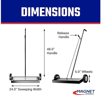 Master Magnetics Heavy Duty Magnetic Sweeper - Heavy Duty Push-Type with Release, 24" Sweeping Width, MFSM24RX - style: 24"