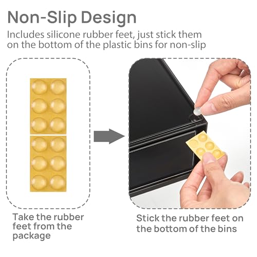Vtopmart Black Stackable Storage Drawers, 2 Pack Wide Organizers - style: Wide-2pack-Black