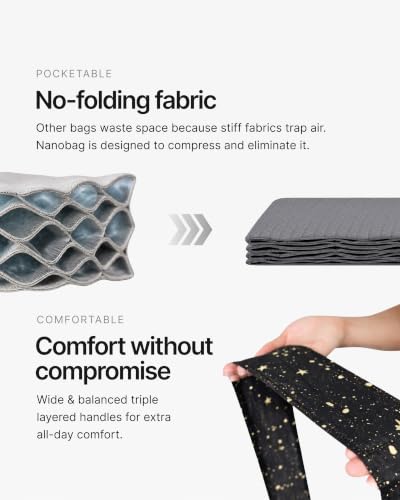 Nanobag Sling 19L Foldable Packable Crossbody Grocery Bag for Men & Women - color: Gray