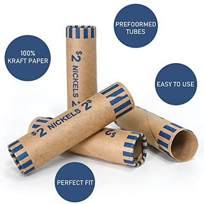 LLIKED 83 PCS Preformed Coin Wrappers Rolls-Nickels - size: 83 Nickles Coin Rolls