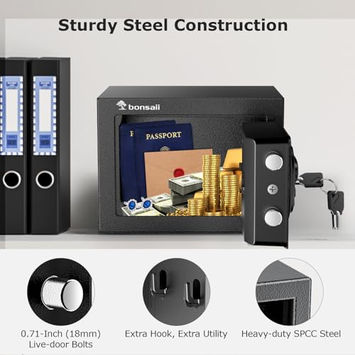 Bonsaii Security Safe Box With Electronic Keypad 0.231 Cu.Ft for Valuables - size: 0.231 cu.ft.